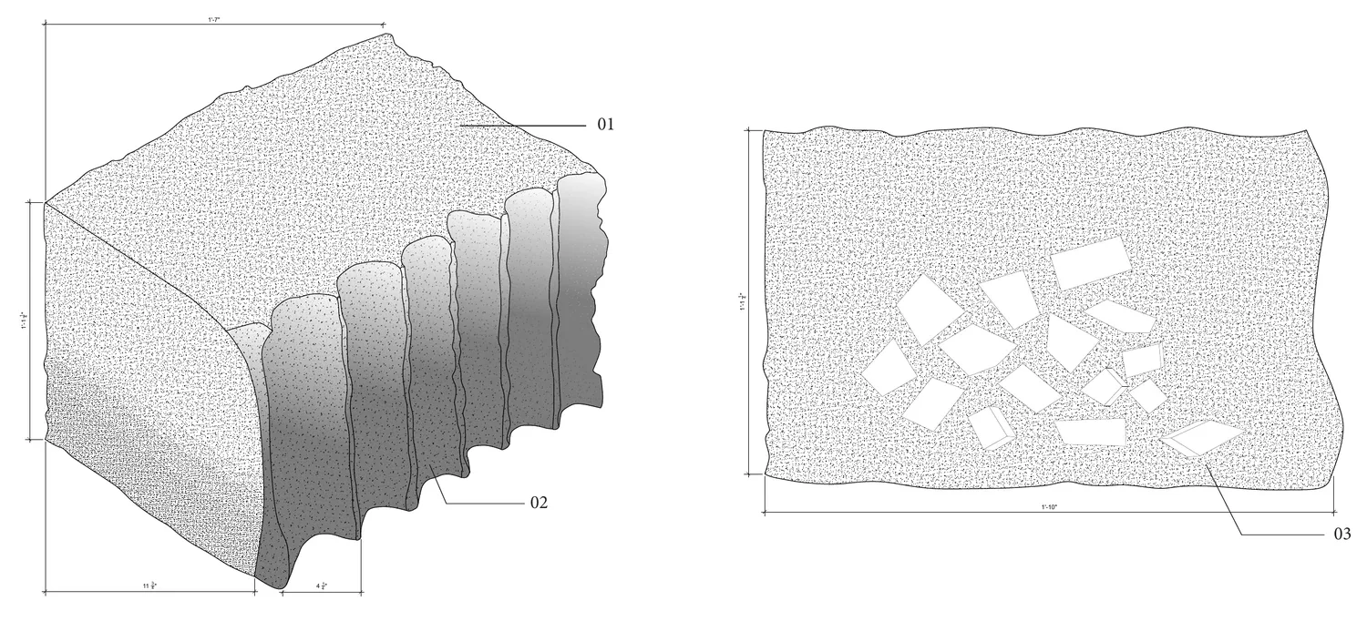 Mockup as-built isometric and elevation drawings