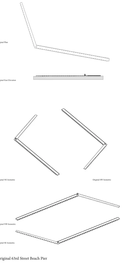 Drawings of the original 63rd Street Beach Pier