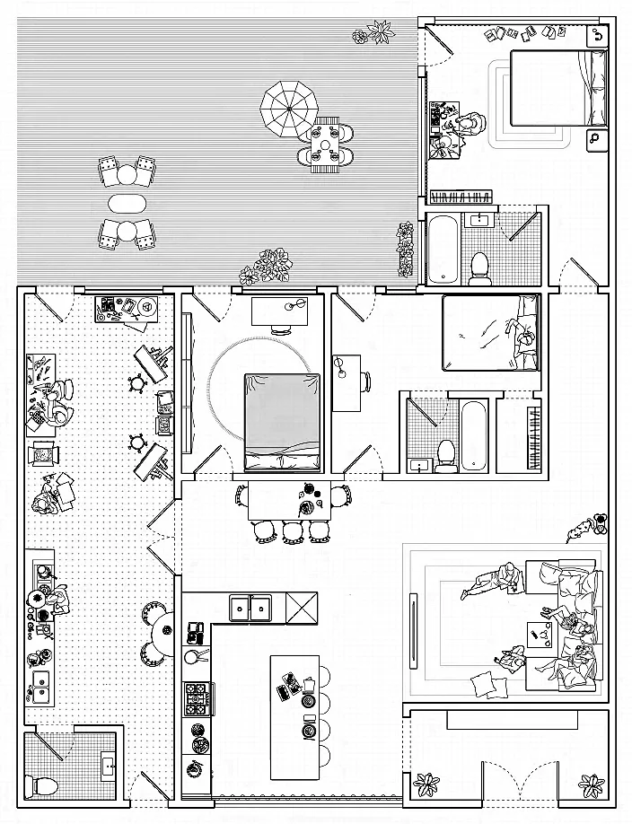 Unit plan, family home