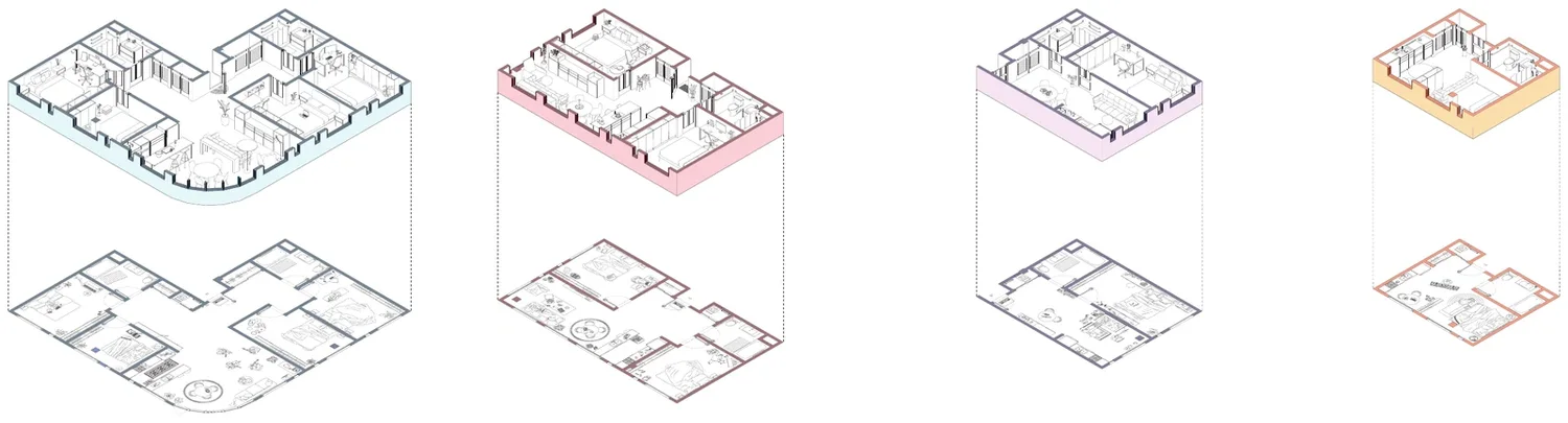 Diagram of the live-work unit types