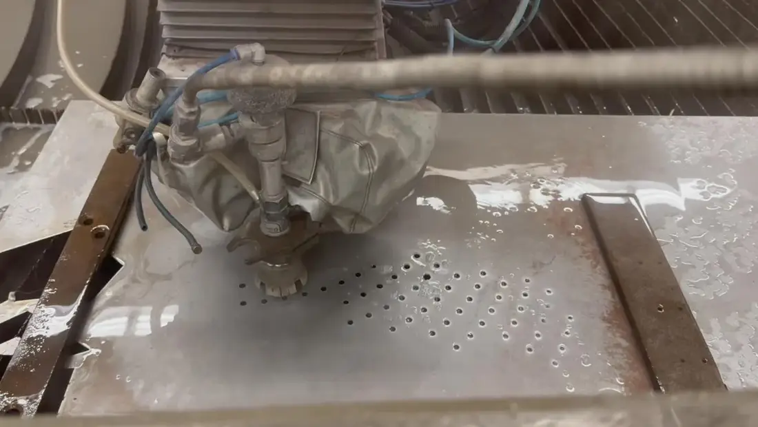 Waterjet cutting the steel