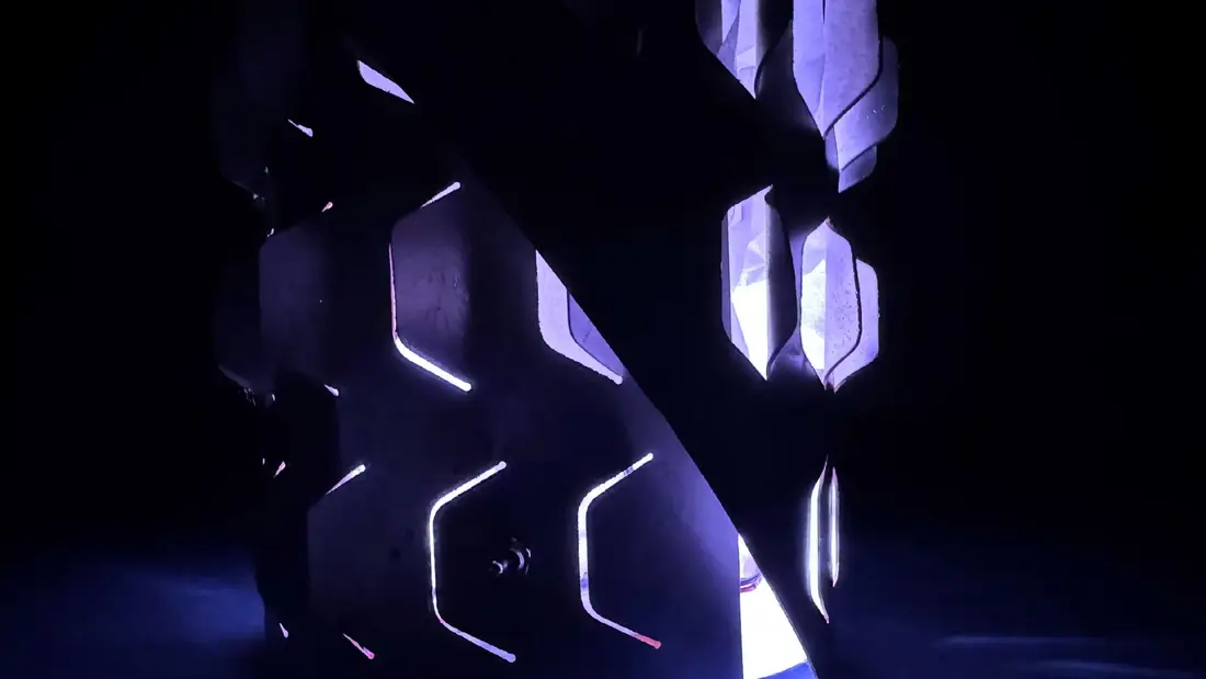 The installation glowing