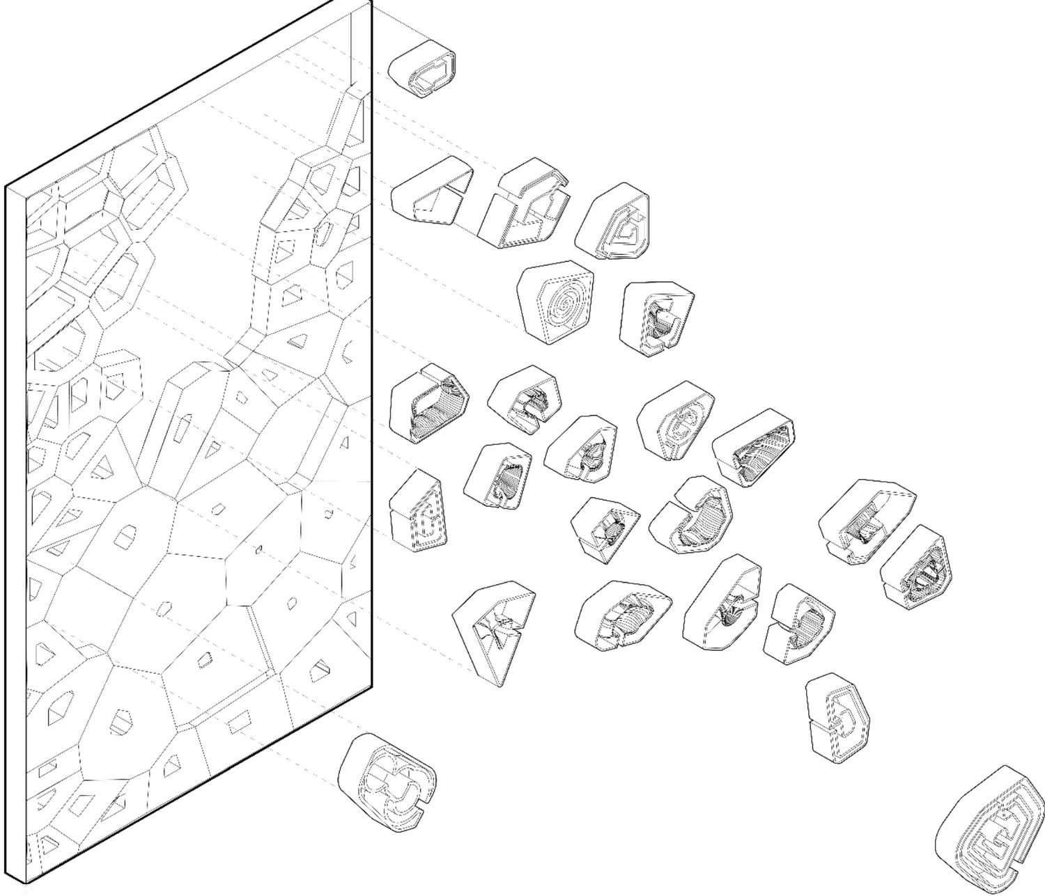 Illuminated Cells — Exploded Axonometric